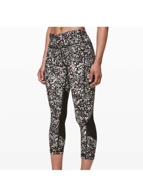 lululemon athletica Black and White Speckled Capri Leggings